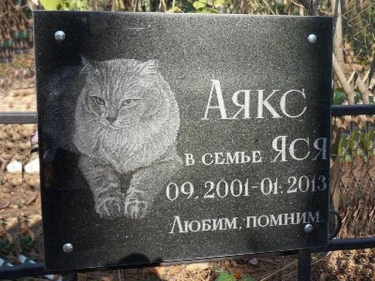 Табличка гранітна для домашніх тварин з портретом і написом